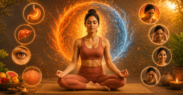 Pitta Dosha: Characteristics, Imbalances, and the Yoga Practices That Restore Balance